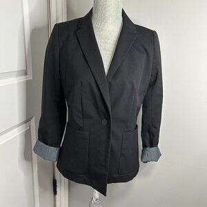 Gap Women's Size 8 One Button Black Blazer EUC
